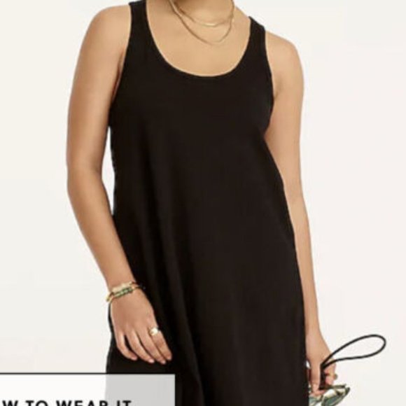J. Crew Swingy Mini Tank Dress Black Size XS NWT - Picture 1 of 3